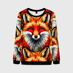 Свитшот мужской Лисички-сестрички, цвет: 3D-черный