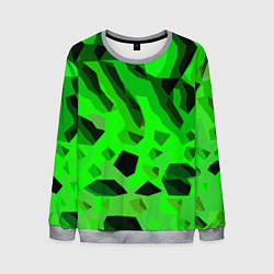 Мужской свитшот Чёрно-зелёная пористая абстракция
