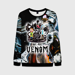 Свитшот мужской Морти и Рик под властью ядовитой слизи - коллаба, цвет: 3D-черный