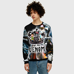 Свитшот мужской Морти и Рик под властью ядовитой слизи - коллаба, цвет: 3D-черный — фото 2