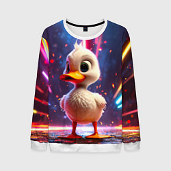 Свитшот мужской Уточка в неоне, цвет: 3D-белый