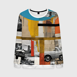 Мужской свитшот Ретро коллаж с автомобилем