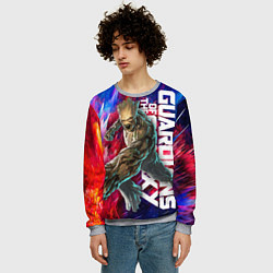 Свитшот мужской Guardians of the galaxy - Groot and Rocket, цвет: 3D-меланж — фото 2
