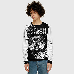 Свитшот мужской Marilyn Manson рок пес, цвет: 3D-черный — фото 2