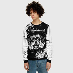 Свитшот мужской Nightwish рок пес, цвет: 3D-черный — фото 2