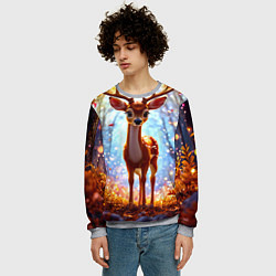 Свитшот мужской Олень в искристом лесу, цвет: 3D-меланж — фото 2