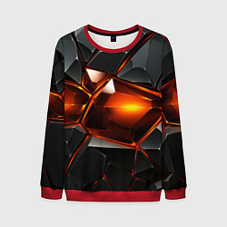Мужской свитшот Красные стекла и черные камни - текстура