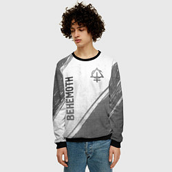 Свитшот мужской Behemoth - white gradient вертикально, цвет: 3D-черный — фото 2