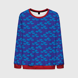 Мужской свитшот Геометрический узор из синих блоков