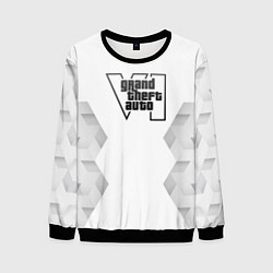 Свитшот мужской GTA6 white poly, цвет: 3D-черный