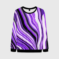 Мужской свитшот Волнистые вертикальные чёрно-фиолетовые полосы
