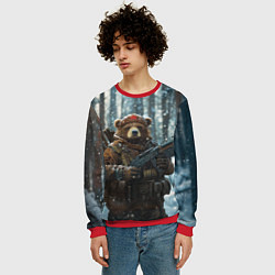 Свитшот мужской Русский медведь с автоматом, цвет: 3D-красный — фото 2