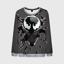 Свитшот мужской Морда Венома - ядовитая слизь, цвет: 3D-меланж