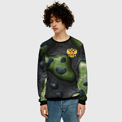 Свитшот мужской Объемный абстрактный камуфляж, цвет: 3D-черный — фото 2