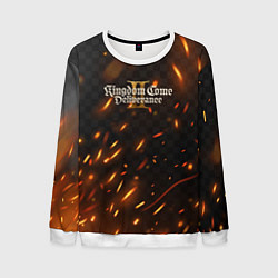 Свитшот мужской Kingdom Come Deliverance 2 искры огня, цвет: 3D-белый