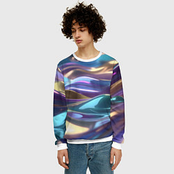 Свитшот мужской Космические мягкие волны, цвет: 3D-белый — фото 2