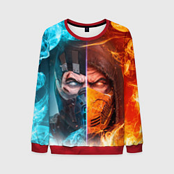 Свитшот мужской Mortal Kombat - Саб-зиро и Скорпион, цвет: 3D-красный