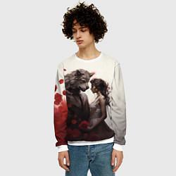 Свитшот мужской Оборотень и девушка, цвет: 3D-белый — фото 2