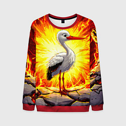 Свитшот мужской Аист в огне, цвет: 3D-красный