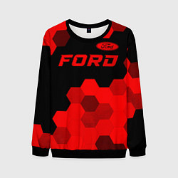 Свитшот мужской Ford - red gradient посередине, цвет: 3D-черный