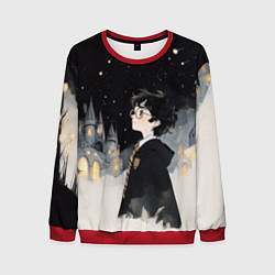 Свитшот мужской Гарри Поттер в черной мантии, цвет: 3D-красный
