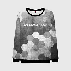 Свитшот мужской Porsche - grey gradient посередине, цвет: 3D-черный