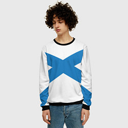 Свитшот мужской Военно-морской флот: Андреевский флаг, цвет: 3D-черный — фото 2