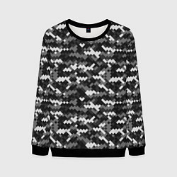 Свитшот мужской Серая пиксельная текстура, цвет: 3D-черный