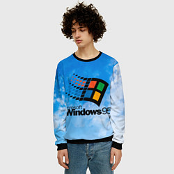 Свитшот мужской Windows 95 logo, цвет: 3D-черный — фото 2