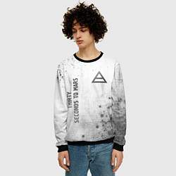 Свитшот мужской Thirty Seconds to Mars - white gradient вертикальн, цвет: 3D-черный — фото 2
