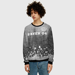 Свитшот мужской Bayer 04 - grey gradient посередине, цвет: 3D-черный — фото 2