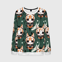 Свитшот мужской Анимешный лис фенек, цвет: 3D-белый