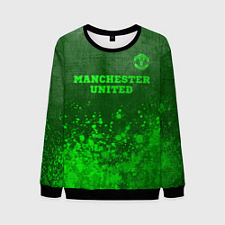 Свитшот мужской Manchester United - green gradient посередине, цвет: 3D-черный