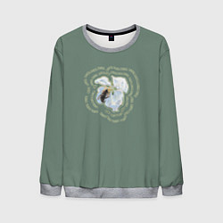 Свитшот мужской Весна пчела на цветке, цвет: 3D-меланж