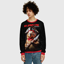 Свитшот мужской Все дуреют с этих пиратов, цвет: 3D-красный — фото 2