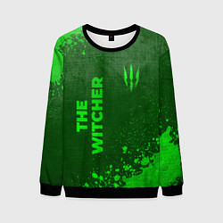 Свитшот мужской The Witcher - green gradient вертикально, цвет: 3D-черный