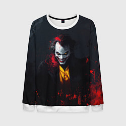 Свитшот мужской Джокер в красной краске, цвет: 3D-белый