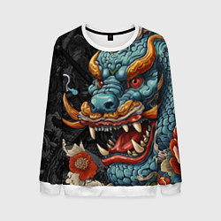Мужской свитшот Дракон в стиле японской татуировки ирезуми