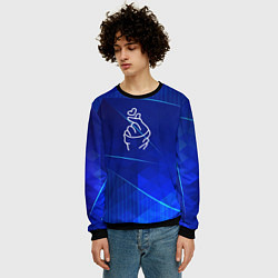 Свитшот мужской K Pop blue poly, цвет: 3D-черный — фото 2