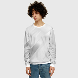 Свитшот мужской Светлый серый полосы с градиентом, цвет: 3D-белый — фото 2