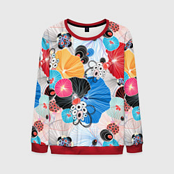 Мужской свитшот Цветы - абстрактные узоры