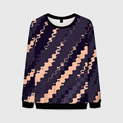 Мужской свитшот Фиолетовый с бежевым искажённые полосы