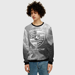 Свитшот мужской Porsche - grey gradient, цвет: 3D-черный — фото 2