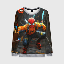 Свитшот мужской Человек паук бежит, цвет: 3D-меланж