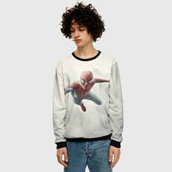 Свитшот мужской Человек паук в полете, цвет: 3D-черный — фото 2