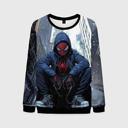 Свитшот мужской Человек-паук в кедах, цвет: 3D-черный