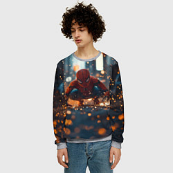 Свитшот мужской Человек паук и золотая пыльца, цвет: 3D-меланж — фото 2