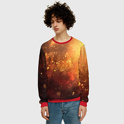 Свитшот мужской Золотая блестящая текстура, цвет: 3D-красный — фото 2