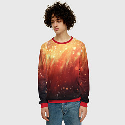 Свитшот мужской Желто-красная текстура блестящая, цвет: 3D-красный — фото 2