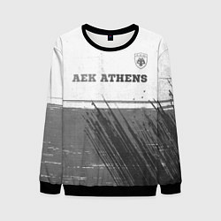 Свитшот мужской AEK Athens - white gradient посередине, цвет: 3D-черный